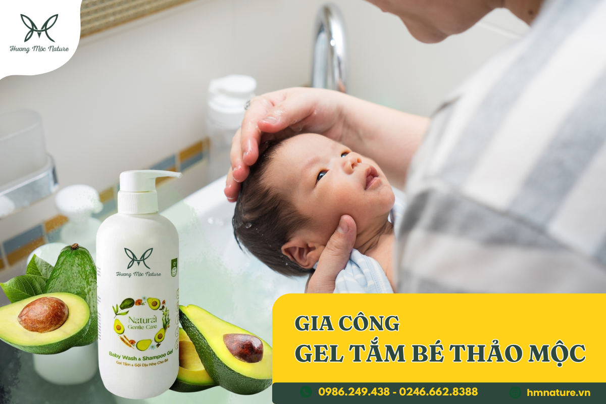 GIA CÔNG GEL TẮM BÉ THẢO MỘC - BẢO VỆ AN TOÀN DA CHO TRẺ